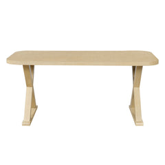 Dining Table With X-Shaped Legs, Rectangular Indoor - Natural