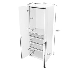 Lee - Free Standing Wardrobe Closet With Adjustable Shoe Shelves