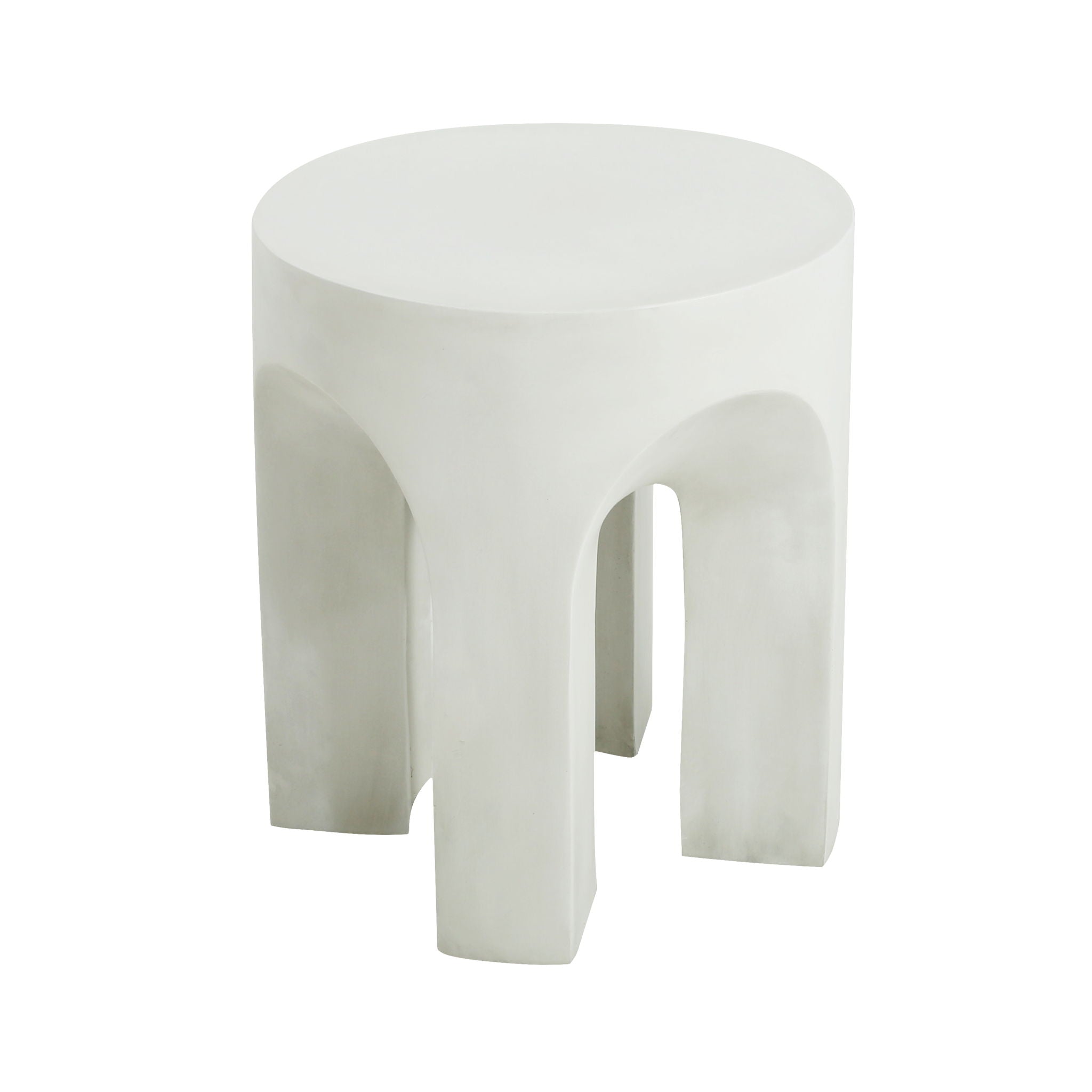 Outdoor Round Top Side Table / End Table, Living Room Accent Table - Antique White