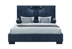 Oscar - King Bed Without Wood Trim - Navy Blue