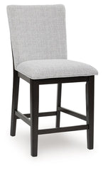 Neymorton - Dark Grayish Brown - 5 Pc. - Rectangular Dining Room Counter Table, 4 Barstools