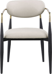 Ronda - Vegan Leather Upholstered Dining Arm Chair - Black Legs