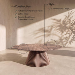 Cindra - Genuine Marble Top And Iron Base Table