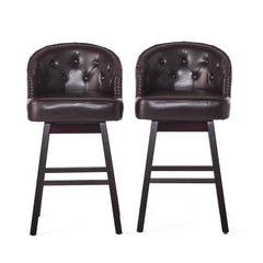 360 Degree Swivel Bar Stool With Stunning Nailhead Trim (Set of 2)