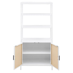 Amherst - 3-Shelf Radio Weave Cane Metal Accent Cabinet
