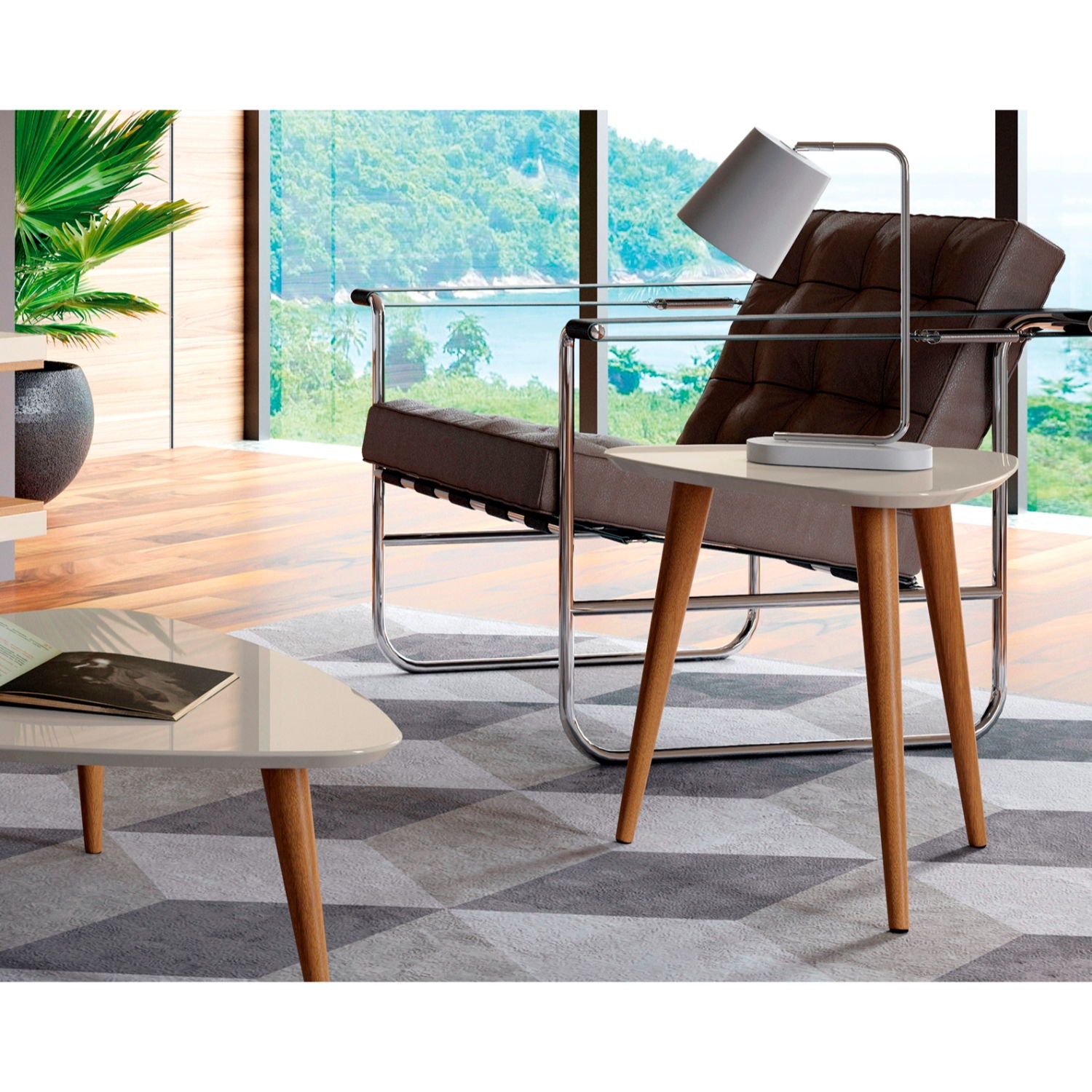 Utopia - Triangle End Table - Off White