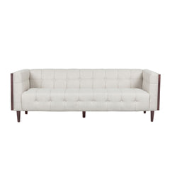 Contemporary Mid-Century Charm 3 Seater Sofa With Button Tufted Waffle Stitching