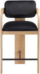 Cedra - Velvet Performance Fabric Upholstered Counter Stool - Natural Frame