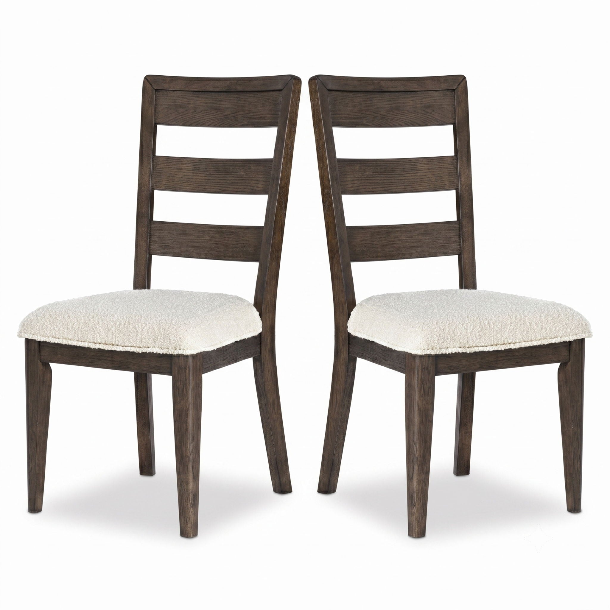 Upholstered Dining Chair With Ladder Back Design (Set of 2)