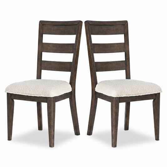 Upholstered Dining Chair With Ladder Back Design (Set of 2)