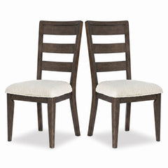 Upholstered Dining Chair With Ladder Back Design (Set of 2)