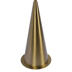 Lisbon - Floor Lamp With On / Off Switch Coned Base Hanging Shade - Antique Brass / White