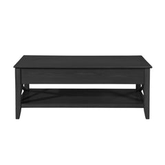 Decatur - Farmhouse Lift Top Coffee Table With Storage - Black / Ash