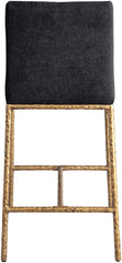 Reeves - Chenille Fabric Upholstered Counter Stool (Set of 2) - Gold Base