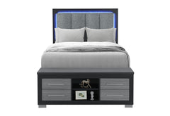 Emma - Full Bed - Black / Gray