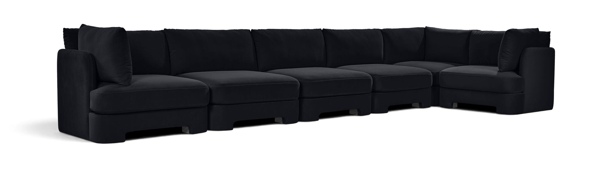 Hammond - Velvet Performance Fabric Upholstered 6 Piece L-Shaped Sectional