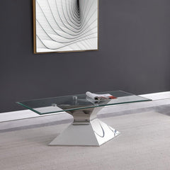 Jenny - Glass Top Stainless Steel Table