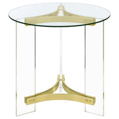 Janessa - Round Glass Top Acrylic Leg Table