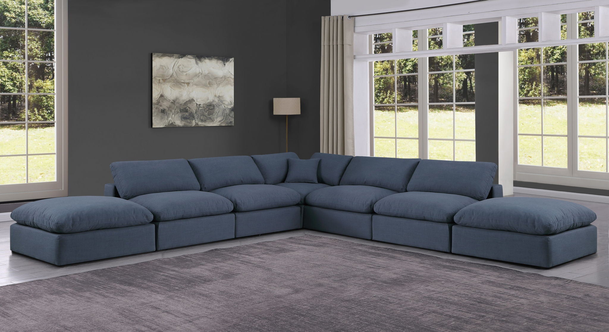 Comfy - 7 Piece Linen Modular Corner Sectional