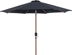 Fiji - Aluminum Patio Umbrella With Round Black And Teak Base
