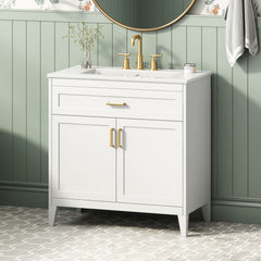Bathroom Vanity With Sink Top, Adjustable Shelf, Door Organizers