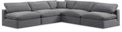 Comfy - 5 Piece Velvet Modular Corner Armless Sectional