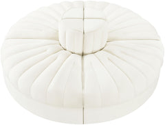 Rummi - Round Velvet Performance Fabric Upholstered 4 Piece Modular Sofa