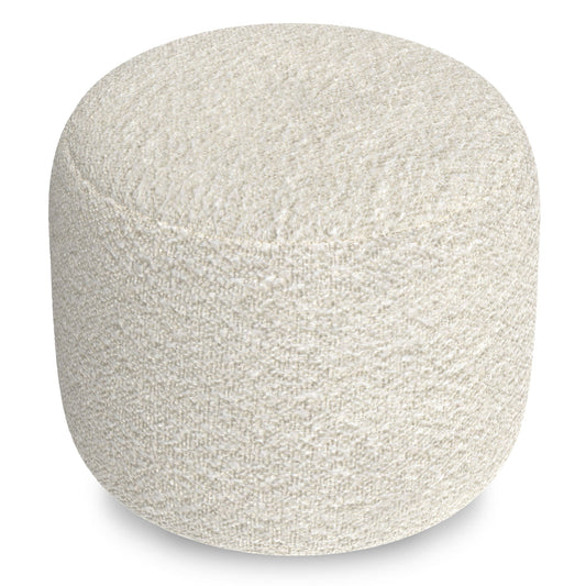 Chantal - Round Pouf - White