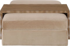 Woodra - Velvet Coffee Table/Ottoman