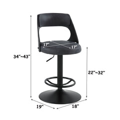 Sabi - Adjustable Stool With Swivel - Dark Brown