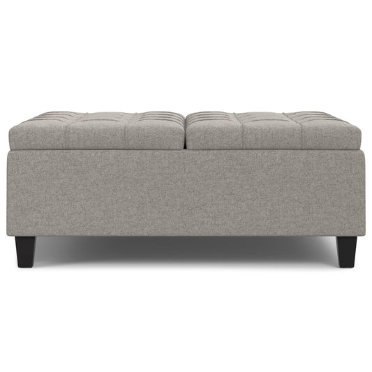 Harrison - Large Square Coffee Table Storage Ottoman - Gray