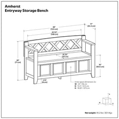 Amherst - Handcrafted Entryway Storage Bench