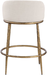 Ferro - Upholstered Counter Stool With Brushed Gold Base