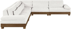 Turin - Chenille Fabric Upholstered Modular Sectional - Cream