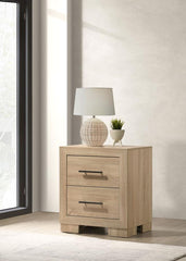 Arielle - 2-Drawer Bedroom Nightstand With Casters - Light Oak