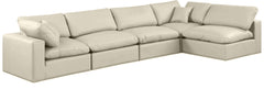 Comfy - 5 Piece Faux Leather Modular Sectional