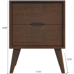 Alexandra - Night Stand With 2 Drawers - Walnut Brown