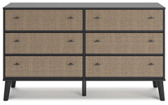 Charlang - Black / Gray - Six Drawer Dresser