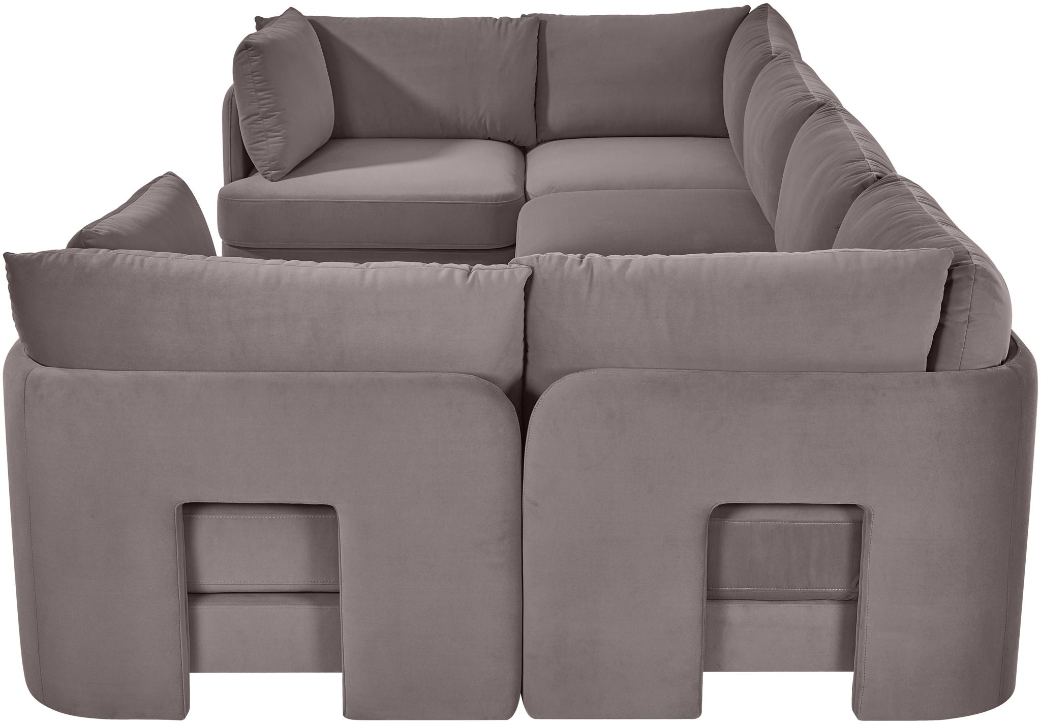 Hammond - Velvet Performance Fabric Upholstered 6 Piece U-Shaped Sectional