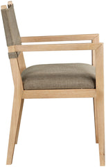 Avon - Linen Textured Performance Fabric Upholstered Dining Arm Chair