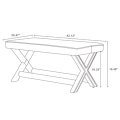 Abigail - Accent Bench With Piped Cushion