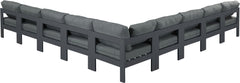 Nizuc - Outdoor Patio 9 Piece Modular Sectional With Gray Frame