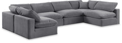 Comfy - 6 Piece Velvet Modular Armless Sectional