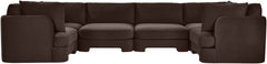 Hammond - Velvet Performance Fabric Upholstered 6 Piece U-Shaped Sectional