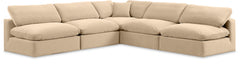 Comfy - 5 Piece Velvet Modular Corner Armless Sectional