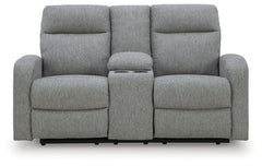 Gauntlet - Sterling - Double Recline Loveseat With Console