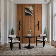 Sacha - Linen Dining Chair With Black Base (Set of 2)