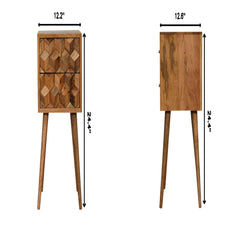 Mini Cube Carved 2 Drawer Nightstand