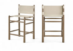 Santos - Upholstered Counter Stool With Stained Brown Base