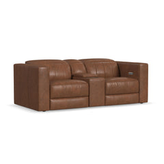 Austin - Power Reclining Loveseat With Console And Power Headrests - Chestnut